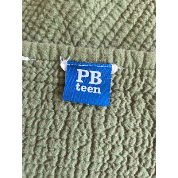 Pottery Barn PB Teen Quilt Striped Twin Bedspread Green Brown 100% Cotton - Picture 4 of 5